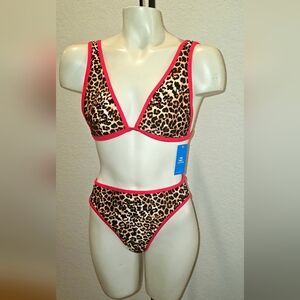Animal Print Bikini Set- Top M, Bottom S